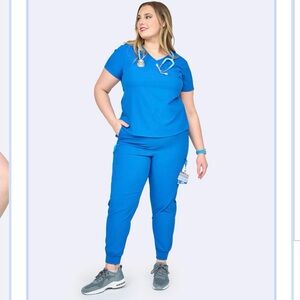 Zavate Royal Blue Scrub Set XL Refined Jogger Pant 3060 Elevated TuckIn Top 1169